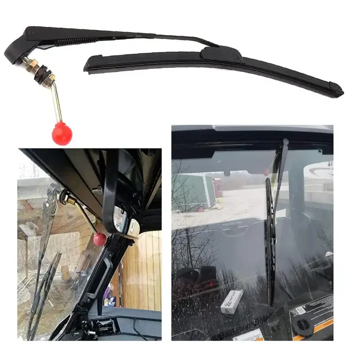 Conpus Utv Manual Wiper Hand Operated Windshield Wiper For Polaris Ranger 570 800 900 1000, Polaris Rzr 800 900 1000 Xp, Polari General 1000 Can Am Kawasaki Honda Pioneer Golf Cart Hand Operated Wiper