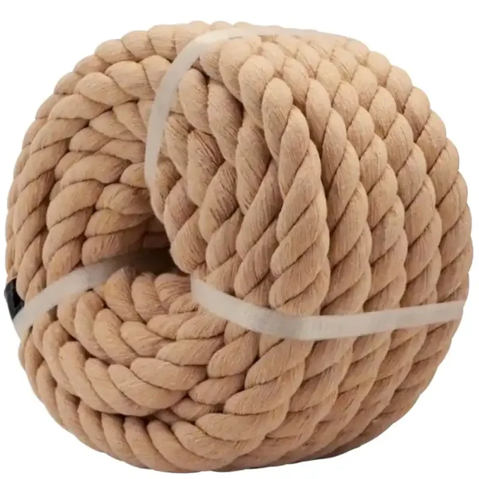 Cotton Rope (1 In X 50 Ft) Natural Thick Rope For Tug Of War, Railings, Hammock, Decorating (Brown)…