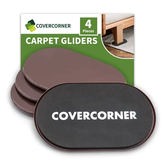 Covercorner Furniture Sliders For Carpet 8 Pcs – 4 3/4 Inch Furniture Moving Slider Chair Legs Floors Protectors– Move Your Furniture Easy & Safely(For Carpet)