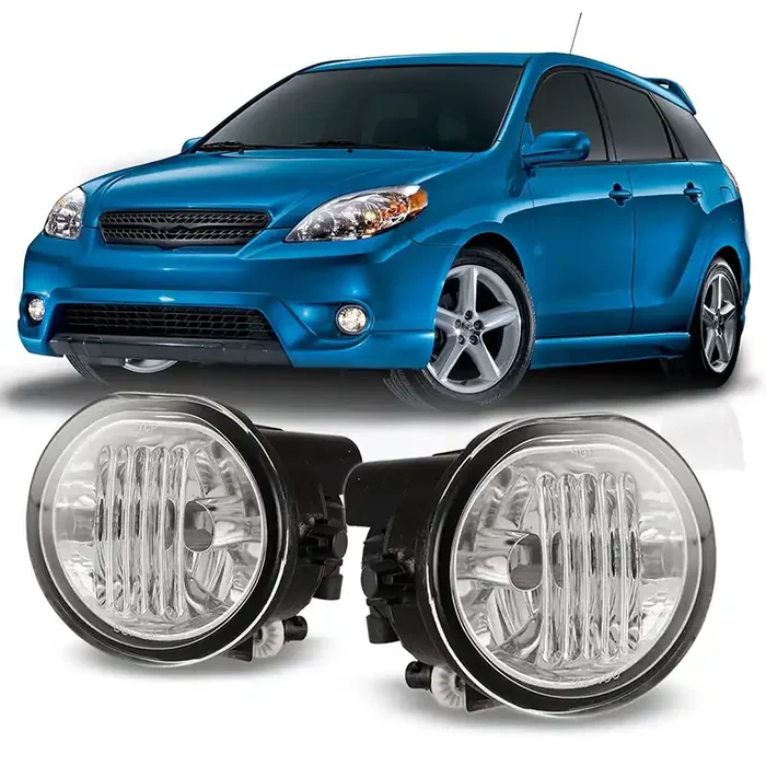 Cpw Oem Fog Lights Assembly Fit For 2003 2004 2005 2006 2007 2008 Toyota Matrix/Pontiac Vibe, Driver & Passenger Driving Fog Lamps W/ 9006 Halogen Bulbs (Black Housing Clear Lens)