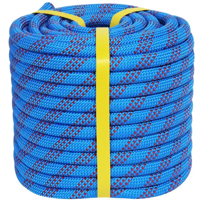 Crayza Double Braided Arborist Rigging Rope (1/2 In X 200 Ft) Strong Polyester Rope 48 Strands For Tree Work Climbing Pulling Swing Sailing, Blue/Red