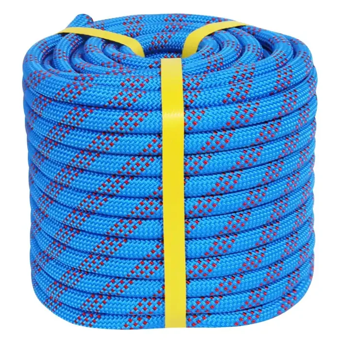 Crayza Double Braided Arborist Rope (1/2 In X 150 Ft) Climbing Rope High Strength Polyester Rope 48 Strands For Tree Work, Pulling, Swing, Sailing, Blue/Red