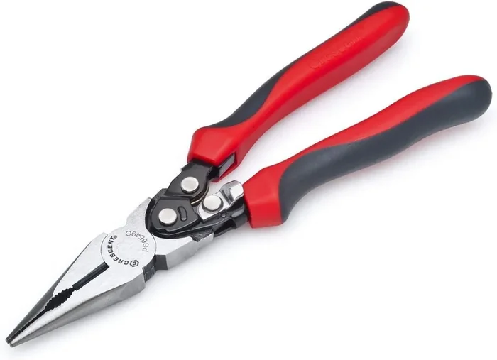 Crescent 9‘ Pro Series Long Nose Compound Action Dual Material Pliers – PS6549C, Black, full size