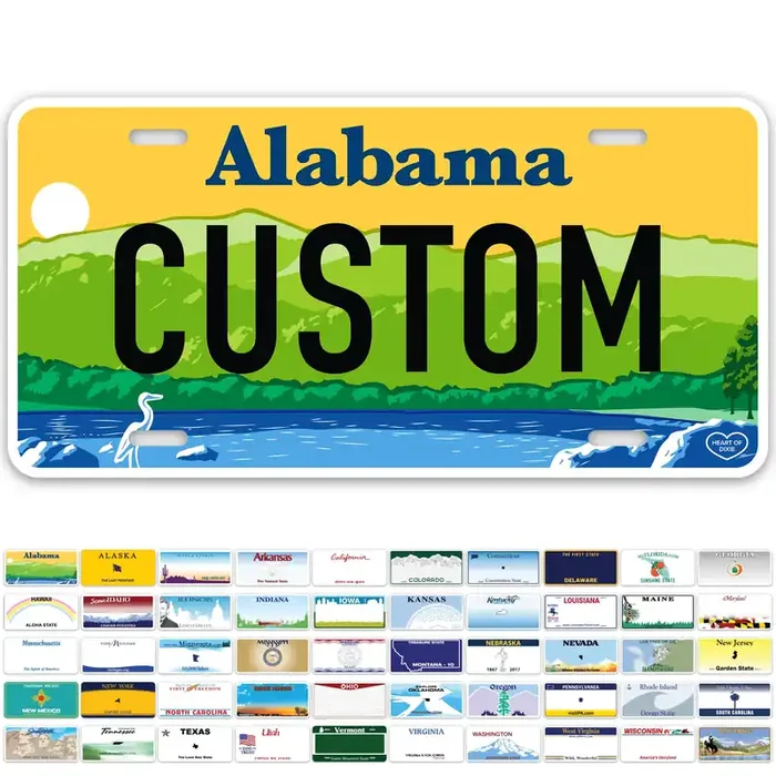 Custom Alabama License Plate, Personalized License Plates For Car, 6X12 Inch, Rust-Free Fade Resistant Aluminum, Usa Made By My Sign Center