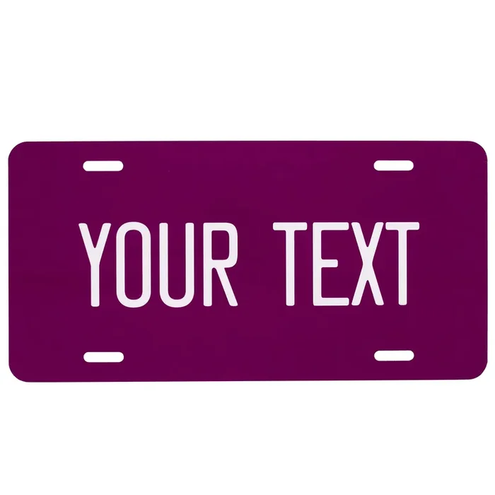 Custom License Plate For Front Of Car – Personalized Car Tags – 6” X 12” Universal Fit (Cranberry)