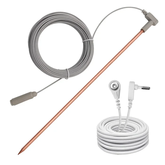 CYANTEKOMS Copper Grounding Rod Kit with 40ft Ground Cord – Portable, Easy to Use for Grounding Mats, Sheets, Pillowcases, Blankets (1 Pack)