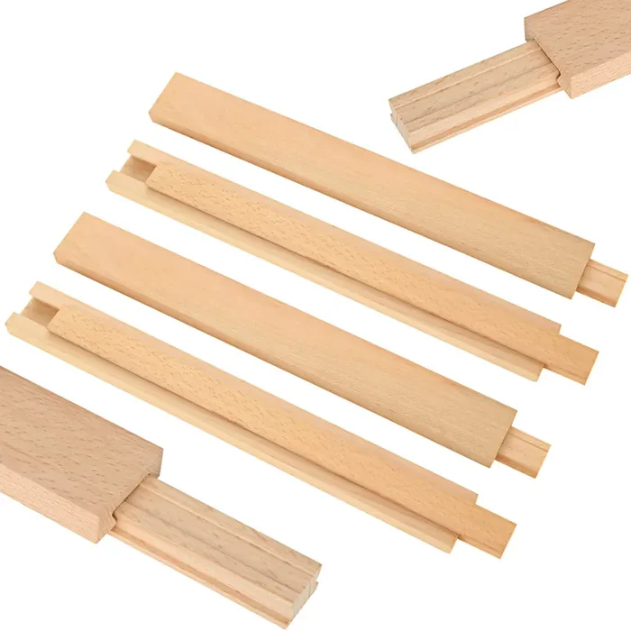 Dajave 6Pcs 16 Inch Wood Drawer Slides, Classic Traditional Wood Center Guide Track Mount With Slide Glides, Drawer Glides Rails Replacement Part