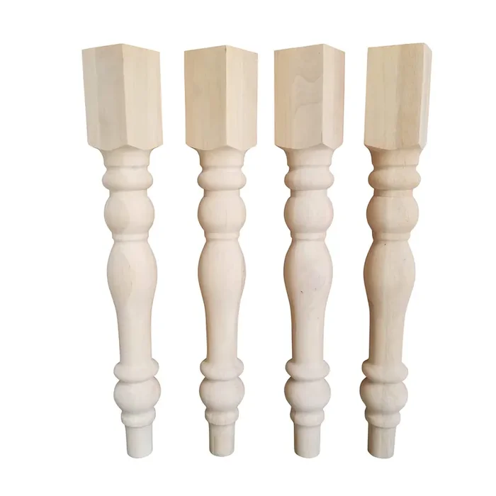 Design 59 Unfinished Cottage Farmhouse Dining Table Legs- Set Of 4 Turned Legs Inc