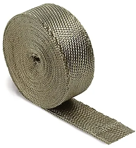 Design Engineering Titanium Exhaust Heat Wrap With Lava Rock Technology – 2 X 50‘ – Heat Wrap For Exhaust Pipes, Pliable Exhaust Wrap Tape, Withstands 1800°F Direct Heat & 2500°F Intermittent Heat