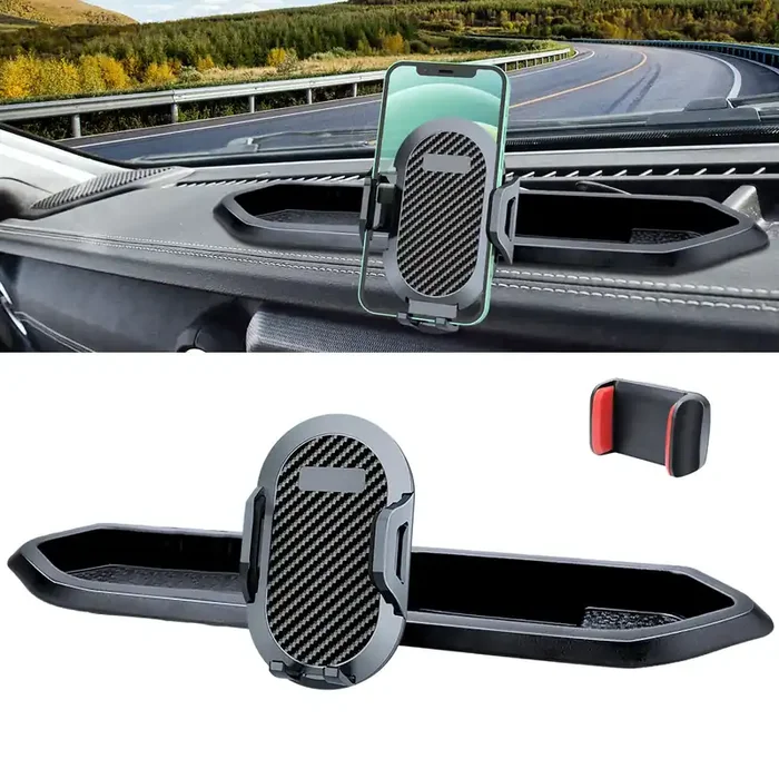 Diamooky Phone Mount For 2018-2021 2022 2023 Jeep Wrangler Jl Jlu And 2020-2023 Jeep Gladiator Jt Multi-Mount Phone Holder Dash System Kit W/Storage Tray Accessories, Not For Wrangler 4Xe