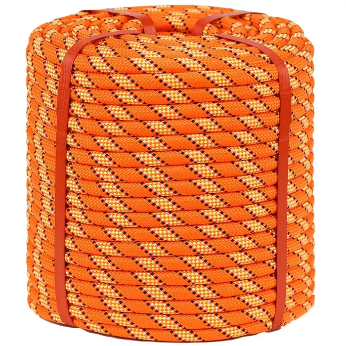 Double Braid Arborist Rope Orange(1/2 In X 200 Ft) Arborist Rigging Polyester Rope – 48 Strand Rope Swing For Tree Bull Rope For Outdoor, Climbing, Swing, Sailing