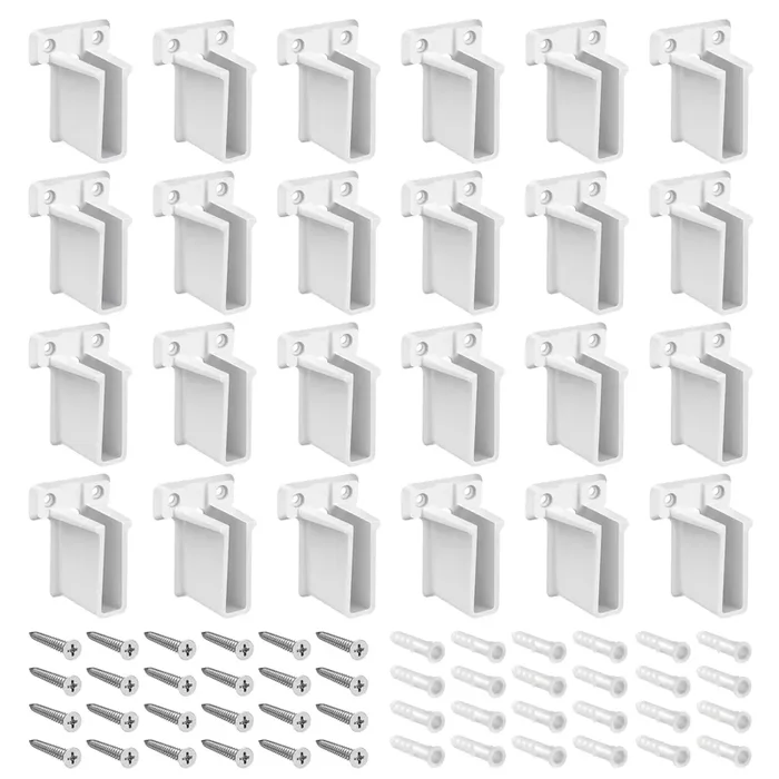 Dreyoo 12 Pack Wire Shelf End Bracket, White Plastic Closet Shelves Brackets, Wall Mount Brackets For Shelves Closet, Screws Included