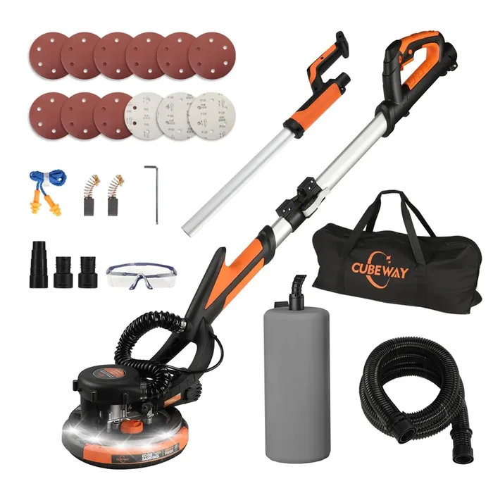 Drywall Sander,780W Electric Drywall Sander Tool With Vacuum Dust Collection, 7 Variable Speed Power Ceiling Sander Tool With Led For Wall, Floor, Popcorn Ceiling Removal