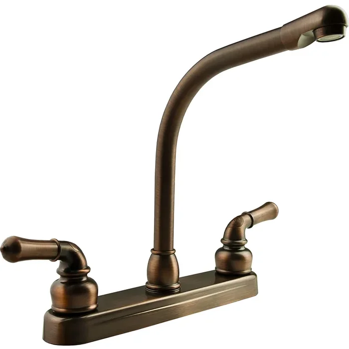 Dura Faucet DF-PK210C-ORB Hi-Rise RV Kitchen Sink Faucet with Classical Levers (Oil Rubbed Bronze)
