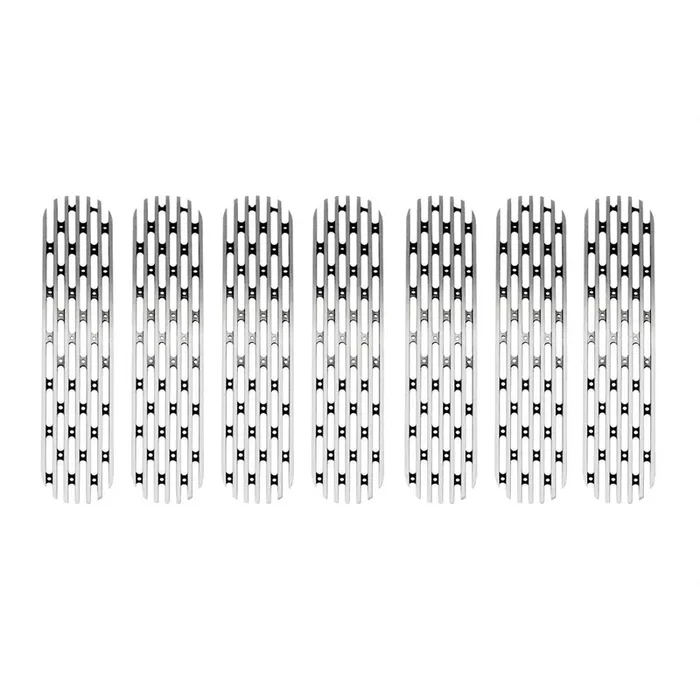 Dv8 Offroad Billet Aluminum Front Grill Inserts Designed For The 2007-2018 Jeep Wrangler Jk 7 Piece Billet Set Matte Silver Finish