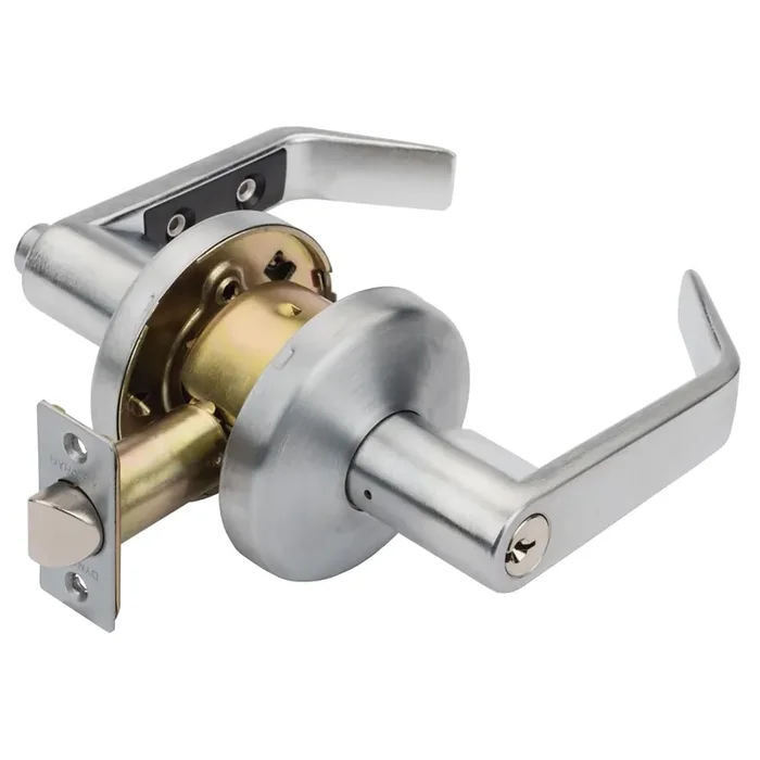 Dynasty Hardware Austin Medium Duty Commercial Keyed Entry Office Door Lock, Satin Chrome (Keyed Entry)