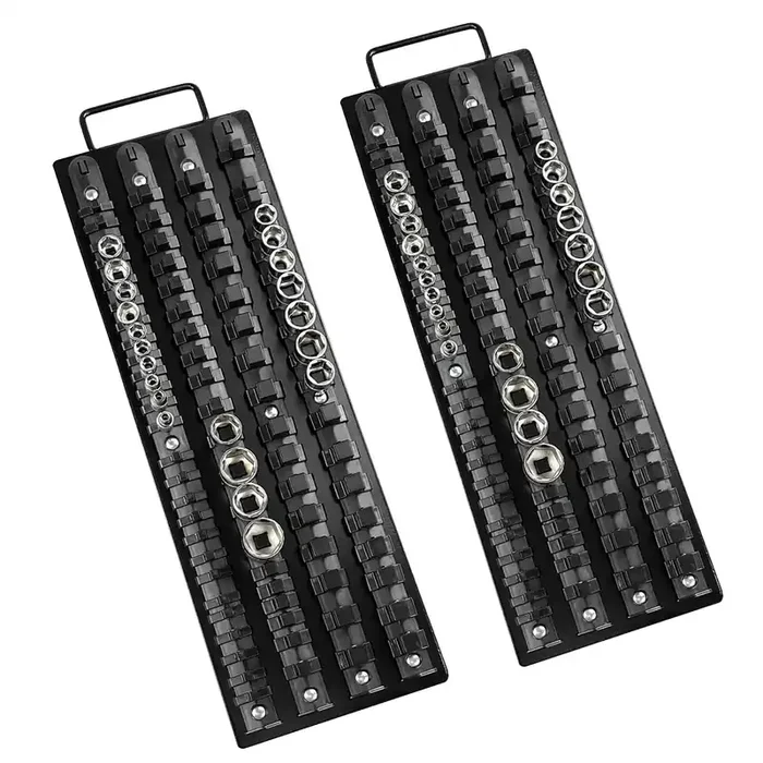Eaceliy 160Pcs Abs Socket Organizer Driver Socket Holder,Abs Tools-Socket Holder,1/4-Inch X 52 Clips,3/8-Inch X 60 Clips, 1/2-Inch X 48 Clips,Premium Quality Socket (2 Pack)