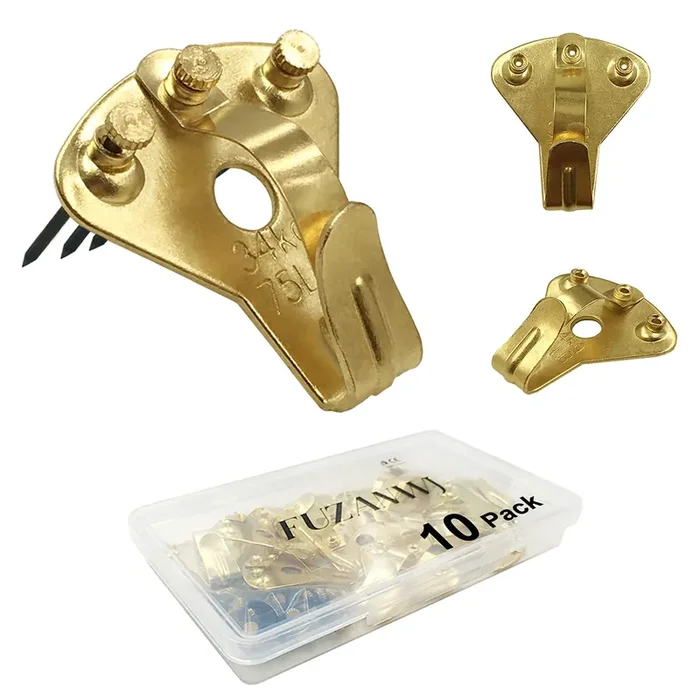 Earthquake Hangers(75Lbs-10Pcs), Heavy Duty Earthquake Picture Hanging Hooks With Nails,Professional Earthquake Hanger On Wooden/Drywall Hanging Hardware For Clock,Mirror,Jewelry