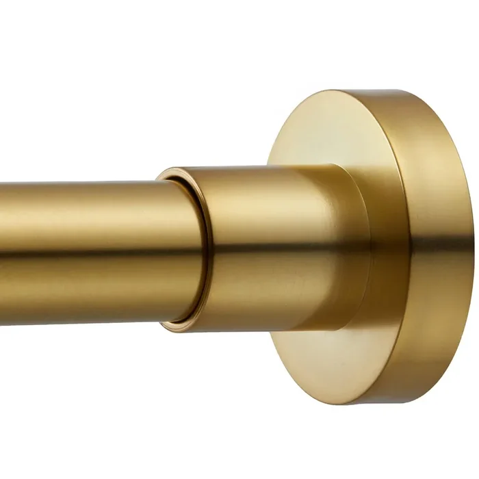 Eboatop Shower Curtain Rod Tension- Never Rust No Drill Non-Slip Spring Tension Shower Rod, 54-90 Inches Metal Steel, Gold