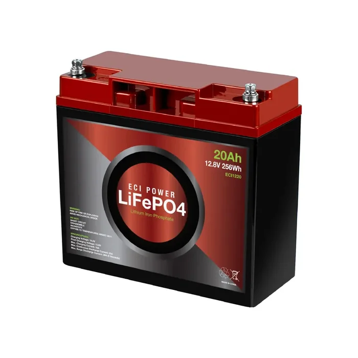 Eci Power 12V 20Ah Lithium Lifepo4 Deep Cycle Rechargeable Battery 2000-5000 Life Cycles & 10-Year Lifetime Built-In Bms Perfect For Rv, Solar, Marine, Overland, Off-Grid Applications
