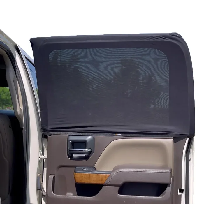 Econour Car Side Window Sun Shade (Pack Of 2) Stretchable & Breathable Car Window Screens For Complete Sun & Privacy Protection Fits Most Truck, Suv And Minivan (Xl 42 X 24)