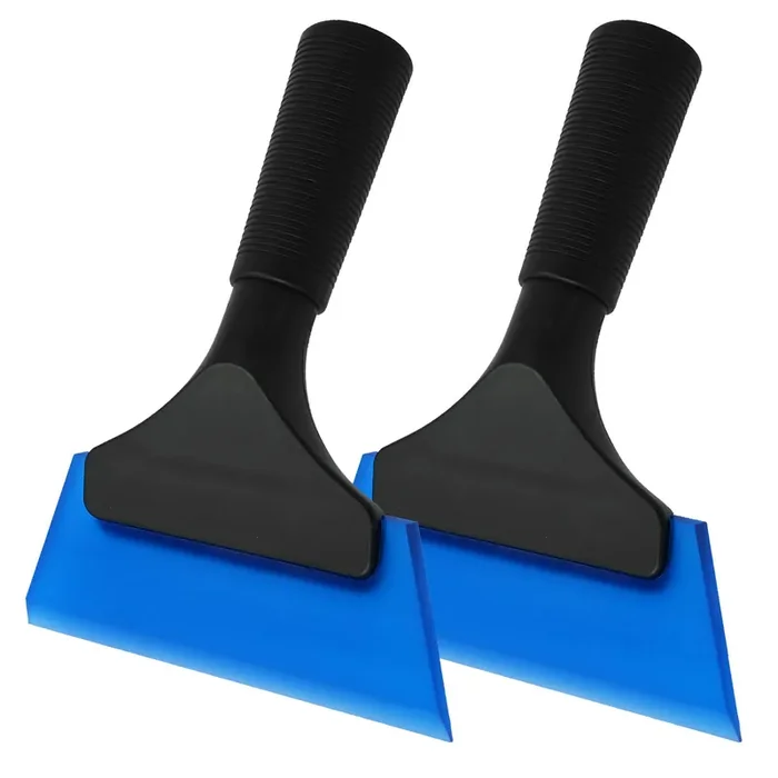 Ehdis Small Squeegee 5 Inch Rubber Window Tint Windshield Scraper For Car,Glass, Mirror, Shower, Door,Bathroom Cleaning (Blue, 2)