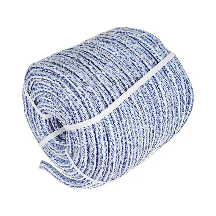Elfinrm Arborist Tree Rope, 3/4Inch By 200Ft, 24 Strand Bull Rope Up To 20000Lbs Tensile Strength, Blue And White