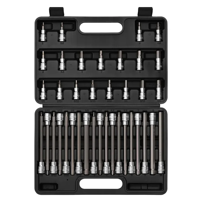 Ementol 38Pcs 3/8‘ Drive Hex Bit Socket Set, Cr-V, S2 Steel, Sae/Metric, Extra Long And Standard Allen Hex Bit Socket Set, 1/8 Inch – 3/8 Inch, 3Mm – 10Mm