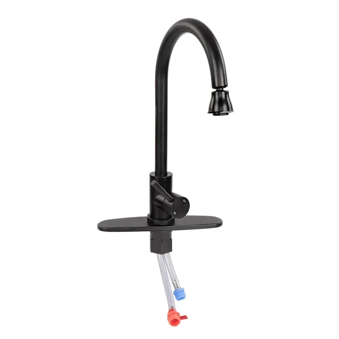 Empire Faucets Rv Kitchen Faucet With Sprayer – Black Gooseneck Kitchen Faucet With Attached Sprayer Spout