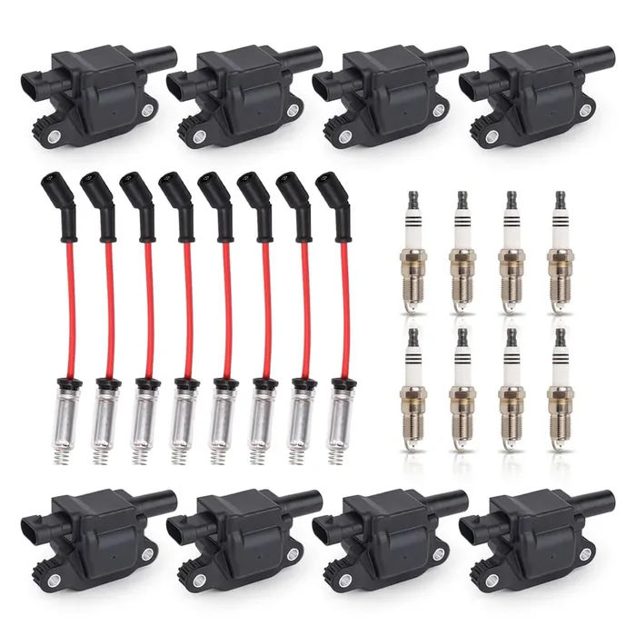 Ena 8 Pack Uf413 Ignition Coil 41962 Spark Plug And 48322R Wires Set For 5.3 6.0 6.2 Compatible With Buick Cadillac Chevrolet Gmc Hummer Escalade Express Savana 2500 5.3L 6.2L 6.0L 4.8L For 12570616