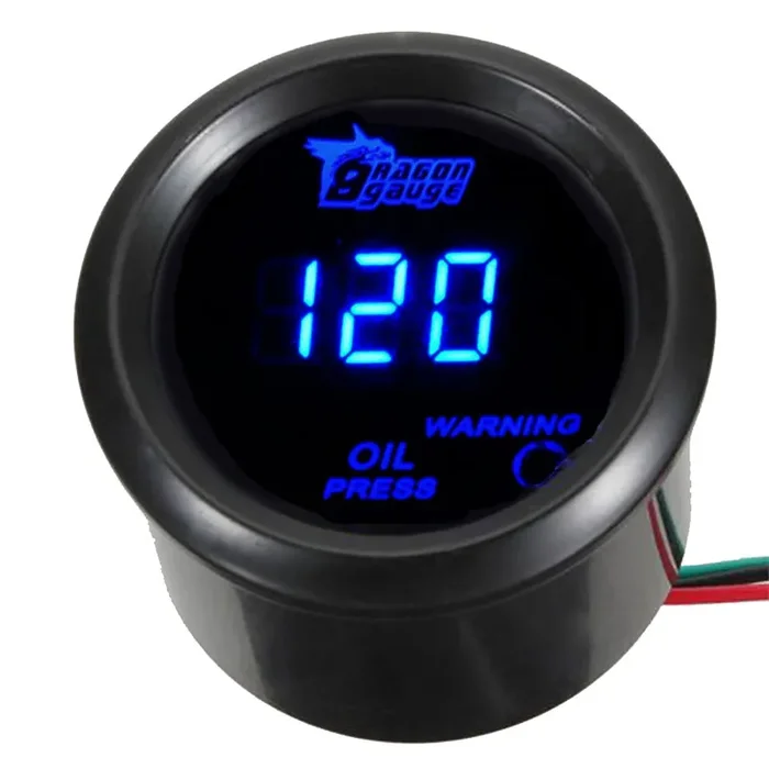 Esupport Car 2‘ 52Mm Digital Oil Press Pressure Gauge Blue Led
