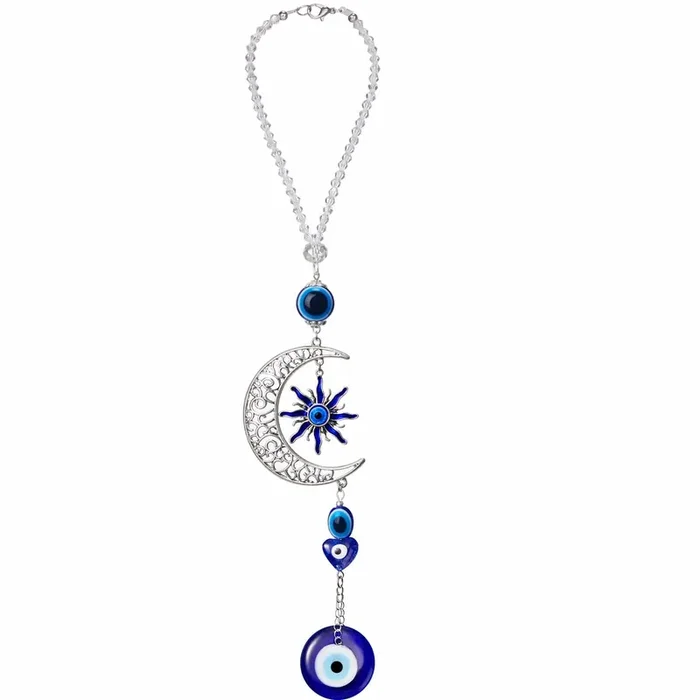 Evil Eye Car Hanging Ornament Evil Blue Eye Charms For Rear View Mirror Evil Eye Beaded Decor Evil Eye Car Accessories Evil Eye Window Pendent For Window Car Door Frame Balcony (Vivid Style)