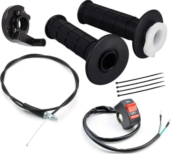 Evsofmlf 7/8‘ 22Mm Twist Throttle Cable Handle Kit For 50 90 110 125 196 212Cc Pit Bike Dirtbike Set With On/Off Switch Button Mini Bike Atv Quad Pit Bike Dirt Bike