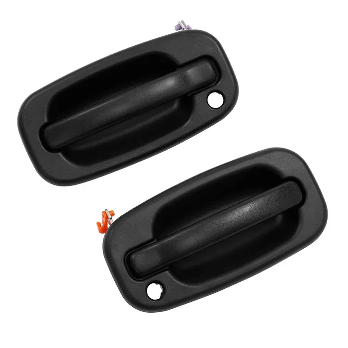 Exterior Door Handle Front Left & Right Pair With Key Hole For 1999-2007 Chevy Silverado Suburban Tahoe Avalanche Gmc Sierra Yukon Cadillac Escalade Replaces 15034985, 15034986