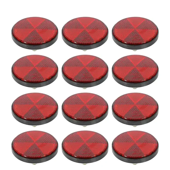 F Fierce Cycle 6 Pair M6X1.0 Red Plastic Universal Screw Mount Reflective Warning Reflector For Motorcycle Bike