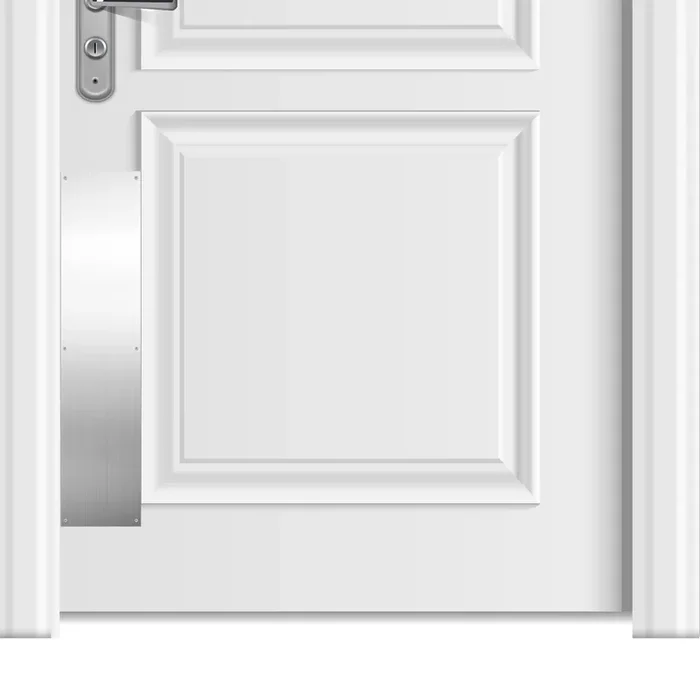Fabbay 2 Pieces Door Kick Plate Kick Plates For Exterior Doors Aluminum Kick Plate For Doors Decor Avoid The Door From Kicking(Grey Silver,4 X 16 Inch)