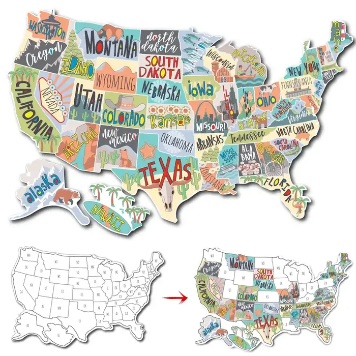 Fairwinds Designs RV State Sticker Travel Map 50 States Vinyl Decal Bumper Sticker for RVs & Campers USA States Stickers