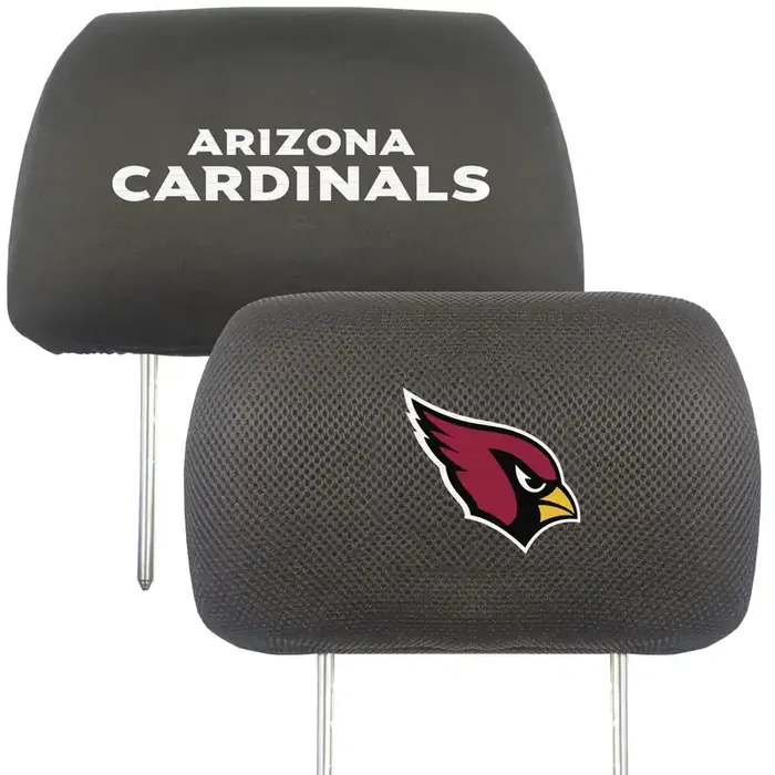 FANMATS 12488 Arizona Cardinals Embroidered Head Rest Cover Set – 2 Pieces,Black