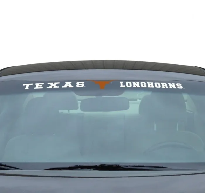 FANMATS 61531 NCAA – Texas Longhorns Sun Stripe Windshield Decal 3.25 in. x 34 in. – Great Gift for Sports Fans – Works On Hard Surfaces – for Homes, Cars, Trucks, SUVs.