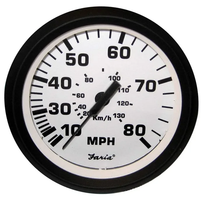 Faria Euro White 4″ Speedometer – 80Mph (Pitot)