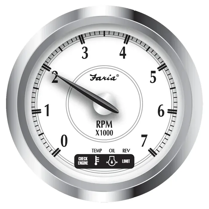 Faria Newport Ss 4 Tachometer W/System Check Indicator F/Suzuki Gas Outboard – 0 To 7000 Rpm