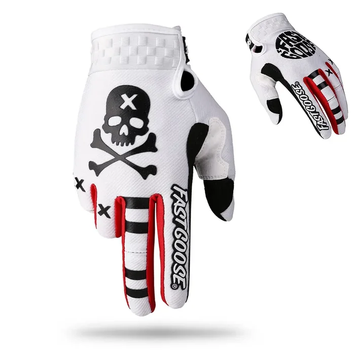 Fastgoose Dirt Bike Motorcycle Gloves Motocross Gloves Motorbike Riding Bike Gloves Atv Mx Mtb Off Road Racing Sports Cycling Glove (White, Large)
