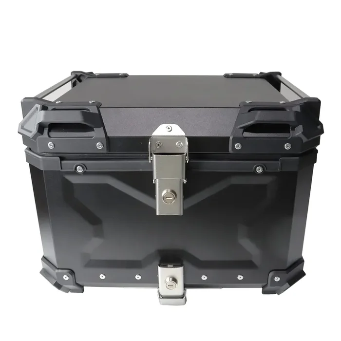 Fexon 55L Universal Motorcycle Top Case, Motorcycle Tail Box, Waterproof Motorcycle Rear Top Box, Aluminum Trunk Tour Tail Box For Store Helmet And Luggage