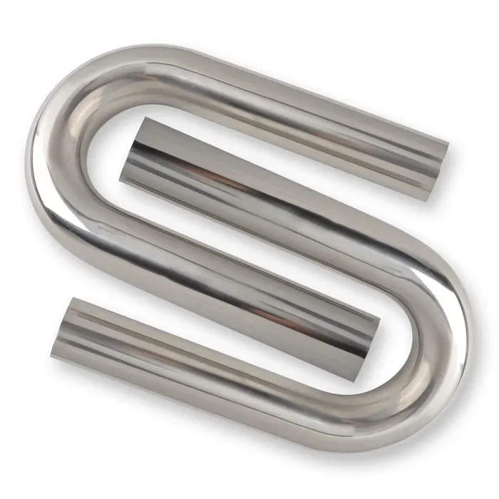 Fgjqefg 4 Inch 180 Degree Diy Custom Mandrel Exhaust Pipe Tube Pipe, T304 Stainless Steel, Universal Fit, 28 Inch End To End Length, 4‘‘ Od Mandrel Bend Pipe 2Pcs