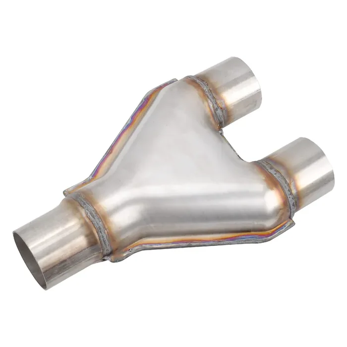 Fgjqefg T409 Stainless Steel Y Pipe 3‘‘ Inch Id Single To 2‘‘ Inch Id Dual Stamped Exhaust Adapter Connector, Overall Length Approx. 10, Universal