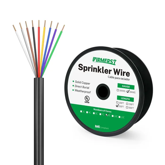 Firmerst 18/9 Solid Sprinkler Wire For Up To 8 Valves System 250 Feet