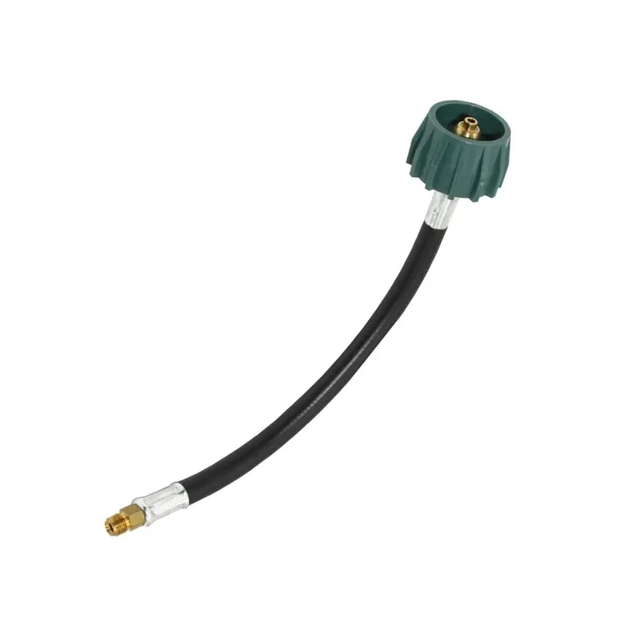 Flame King 12-Inch Rv, Van Or Trailer Propane Tank Pigtail Hose Connector For 2-Stage Auto Changeover Regulators – E12Inpt, Black/Green