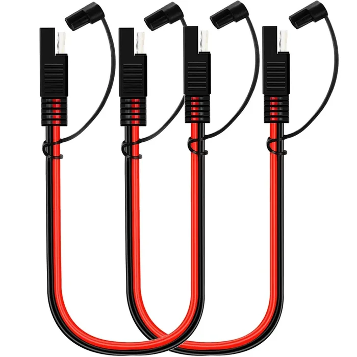 Flaprv 2 Pack 10 Gauge 2 Pin Quick Disconnect Audiopipe Polarized Wire Harness, 12 Inch Heavy Duty Sae Connector Bullet Lead Cable With Waterproof Caps