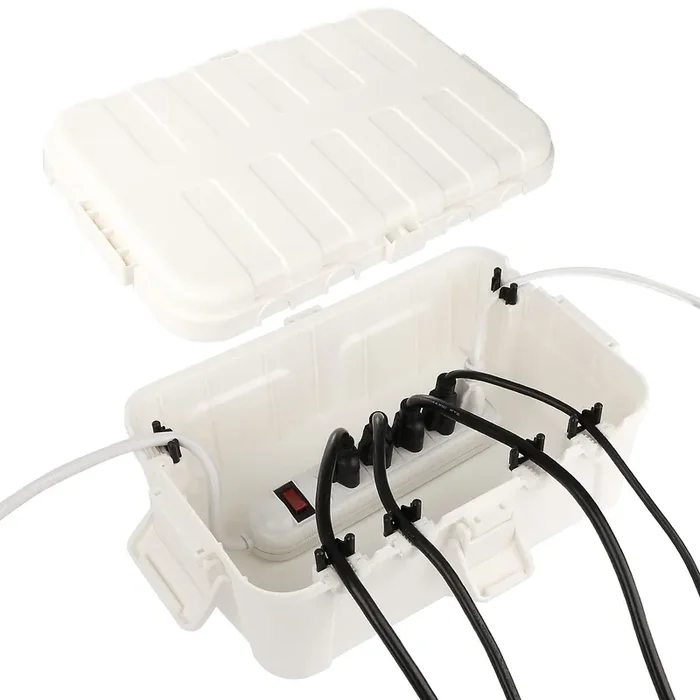 Flemoon Large Outdoor Electrical Box (12.5 X 8.5 X 5 Inch), Ip54 Waterproof Outdoor Extension Cord Cover Weatherproof, Protect Outlet, Plug, Socket, Timer, Power Strip, Holiday Light Decoration, White