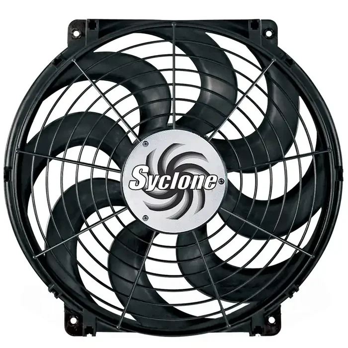 Flex-A-Lite Syclone Black S-Blade Reversible Electric Fan, Pusher-Puller Fan (398), Car Accessories, 16 Inches